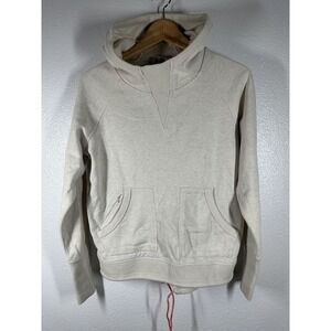 Mountain Hardwear Hoodie Womens XS Beige Fleece Pullover Kangaroo Pockets